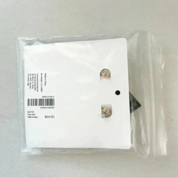 Banana Republic Pearl Drop Double Hoop Earrings Gold Tone & White NWT - Picture 10 of 11